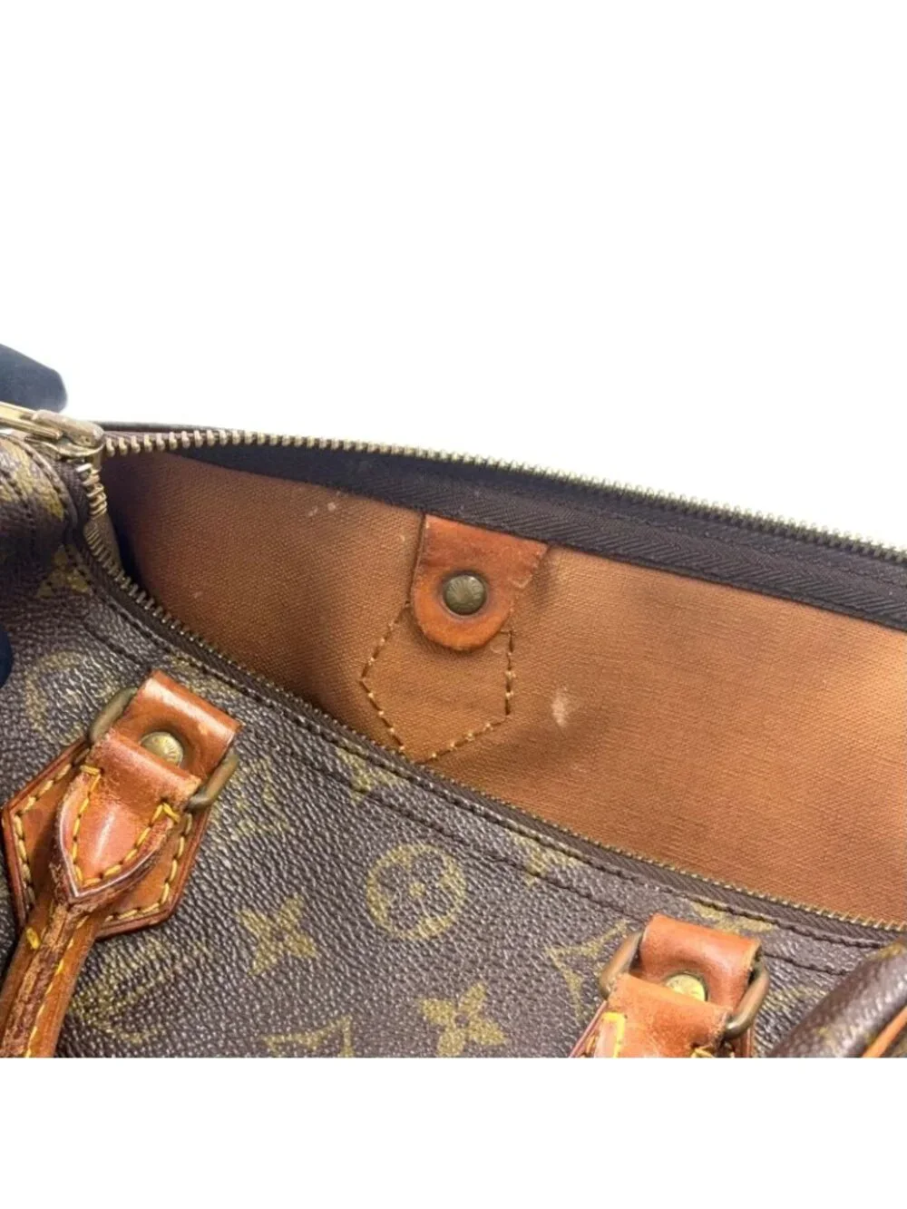 Louis Vuitton Speedy 30 Monogram Leather Brown Light Handbag Gold